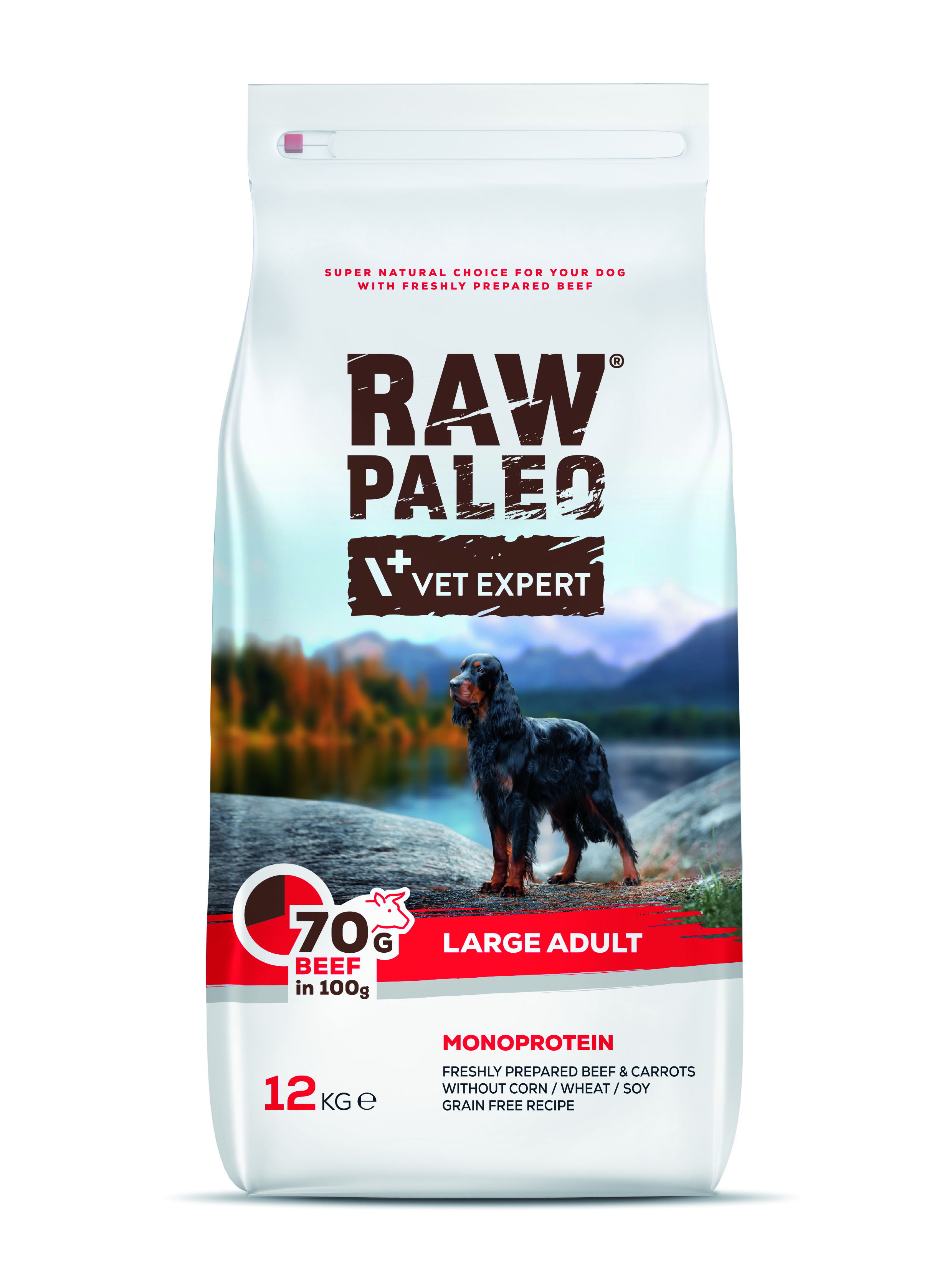 Hrana uscata, RAW PALEO VITA, adult, rase mari, 12 kg
