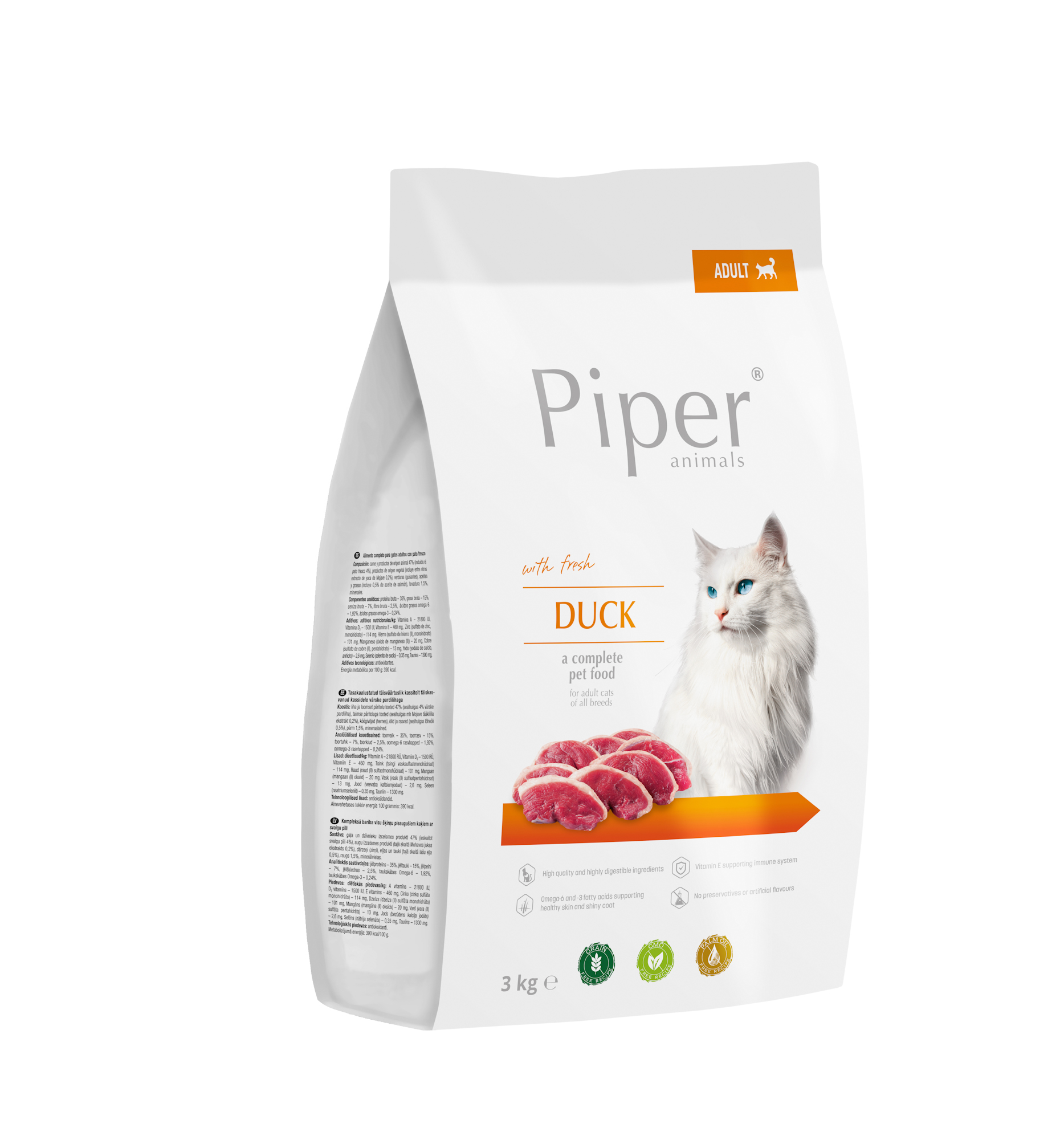 Hrana uscata pentru pisici Piper Adult, rata, 3kg