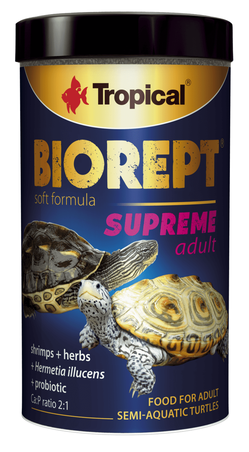 Dieta speciala cu adaos de probiotice pentru testoasele adulte acvatice si semiterestre, Tropical, BIOREPT SUPREME ADULT,TERRARIUM, 28G