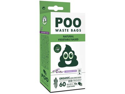 Pungi igienice POO BIO M-PETS, lavanda, 60 buc