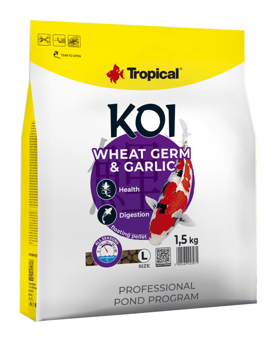 TROPICAL-Fish-KOI Wheat germ & garlic pellet L- 5L/1.5 KG