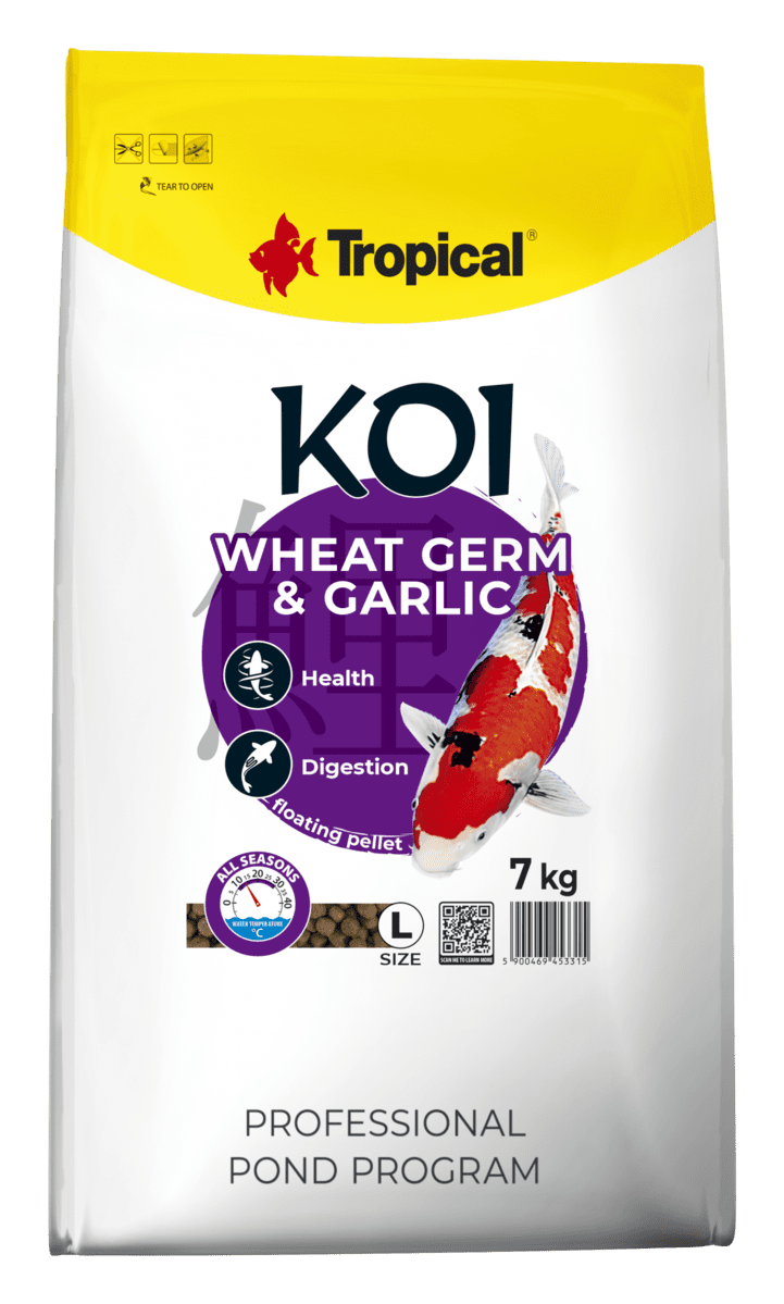 TROPICAL-Fish-KOI Wheat germ & garlic pellet L- 7KG