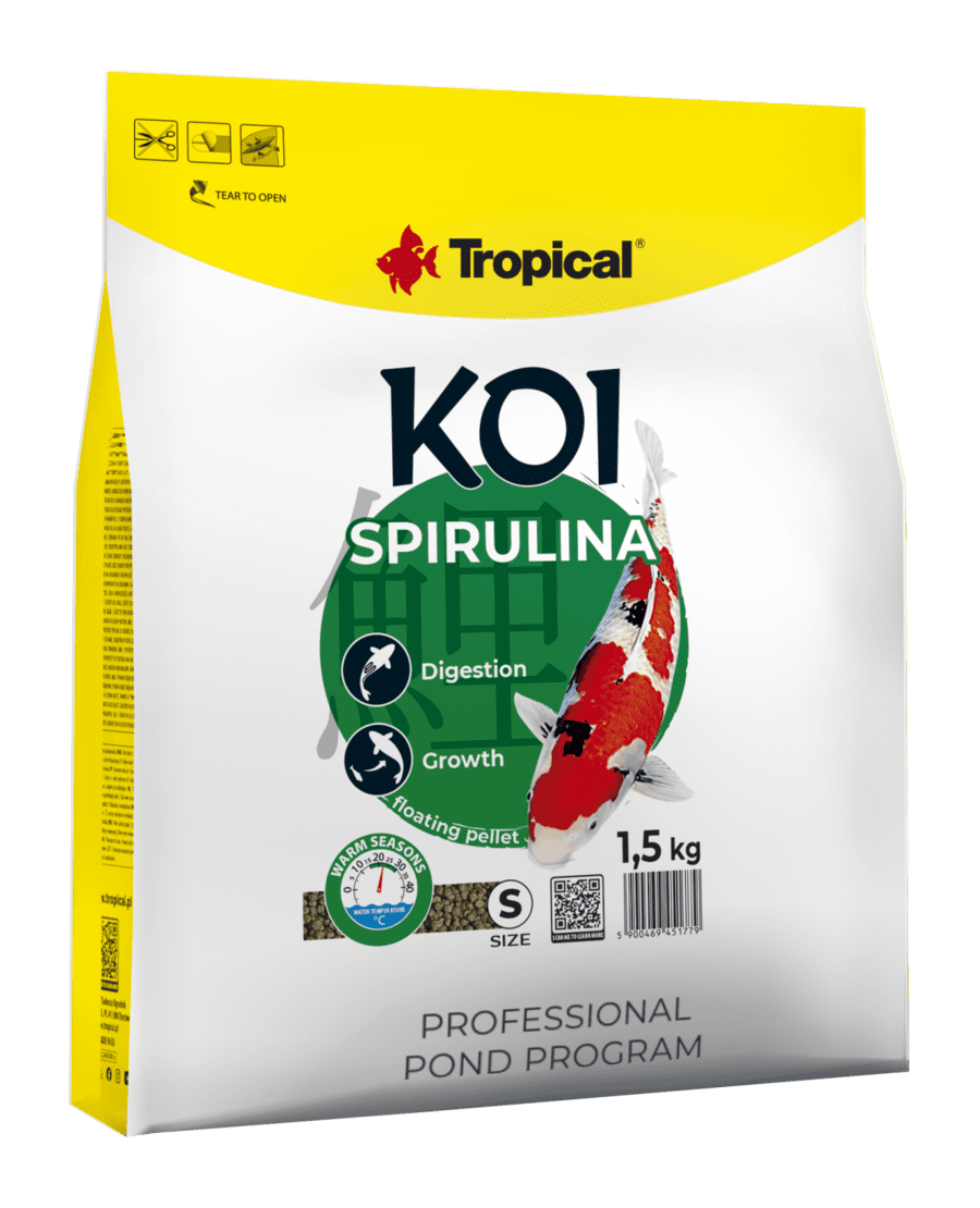 Hrana pentru pesti KOI, TROPICAL Fish, SPIRULINA, pellet S-1.5 KG