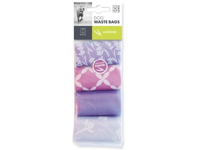 Pungi igienice pentru caini M-PETS, lavanda, 4 x 15 buc