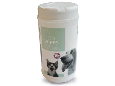 Servetele pentru igiena dintilor Teeth Wipes  M-PETS, 18x20,5 cm, 40 buc