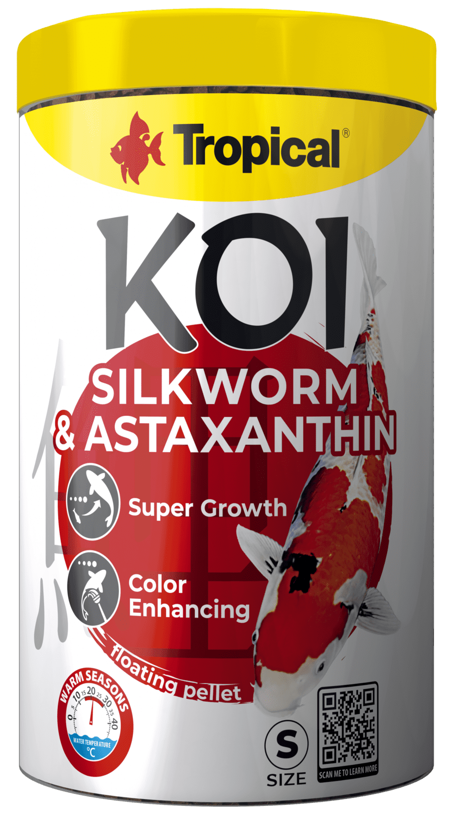 Hrana pentru pesti KOI, TROPICAL Fish, viermi de matase si astaxantina, pellet S-320G