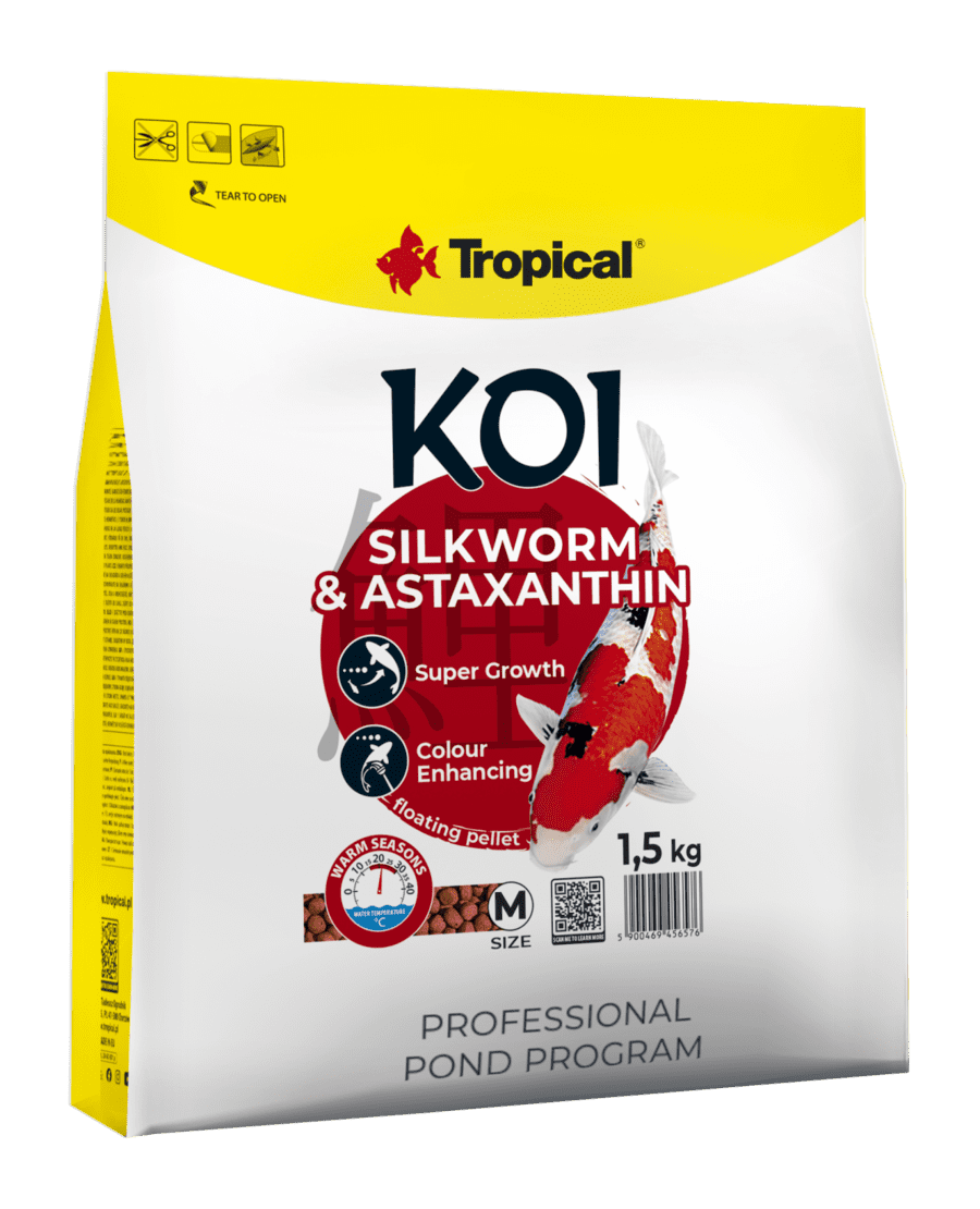 Hrana pentru pesti KOI, TROPICAL Fish, viermi de matase si astaxantina, pellet M- 1.5KG