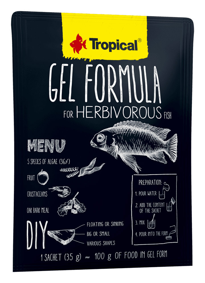 Hrana pentru pesti  ierbivori, Tropiclal Gel Formula, plic 35G
