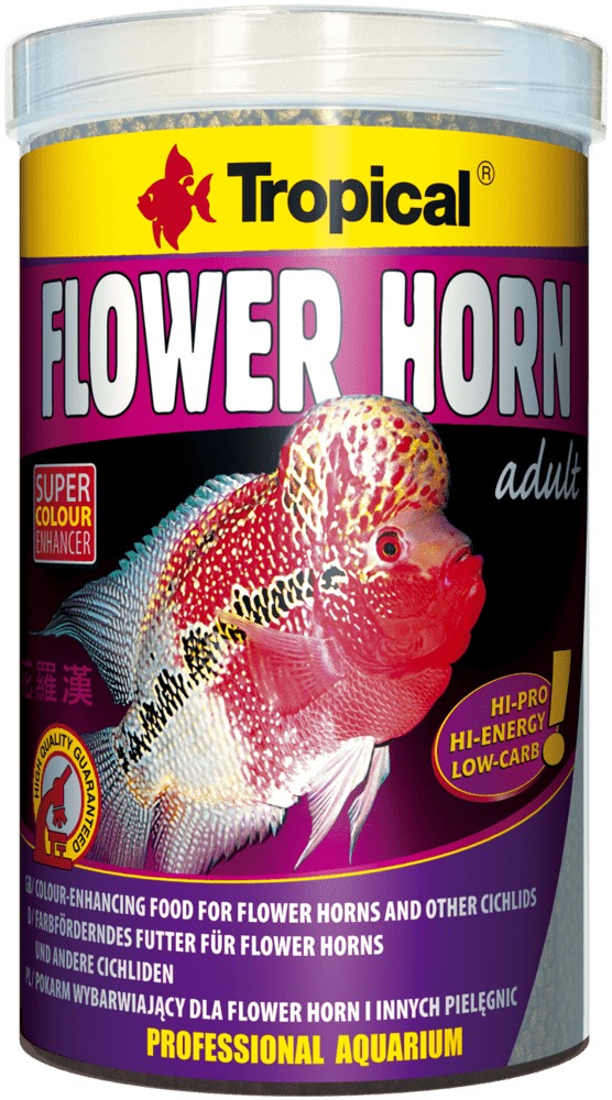 Aliment plutitor pentru ciclidele Flower Horn, adult, TROPICAL Fish-Flower, Pellet 1000ML/380G