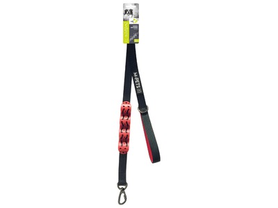 Lesa cu amortizor FLEX M-PETS, negru&rosu, 2.5 cm x 120 cm