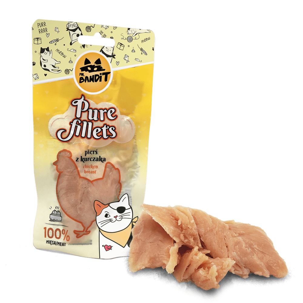 Recompense pentru pisici Mr. Bandit CAT Pure Fillets, piept de pui, 30 g