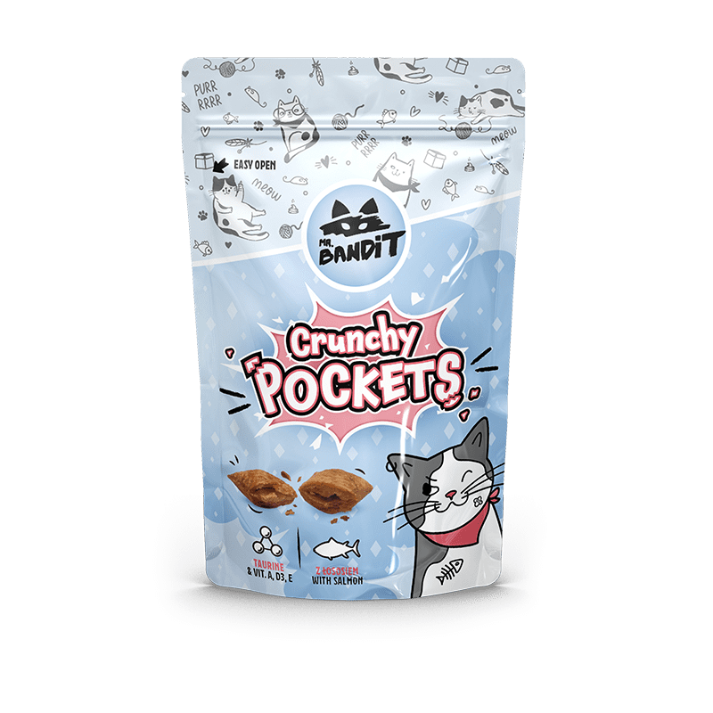 Recompense pentru pisici Mr. Bandit CAT Crunchy Pockets, somon, 40 g