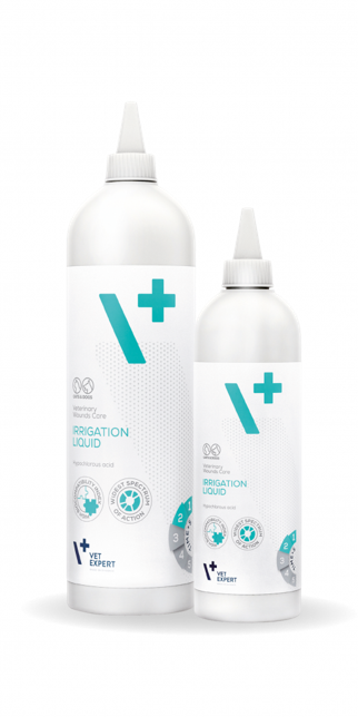 Soluție veterinara de clătire cu acid hipocloros pentru animale IRRIGATION LIQUID  Vet Expert, 250ml