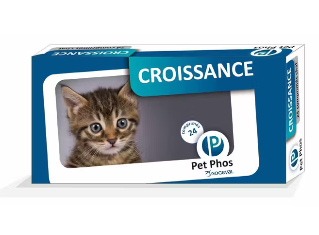 Supliment vitamino-mineral PET PHOS FELIN CROISSANCE, CEVA, 96 comprimate