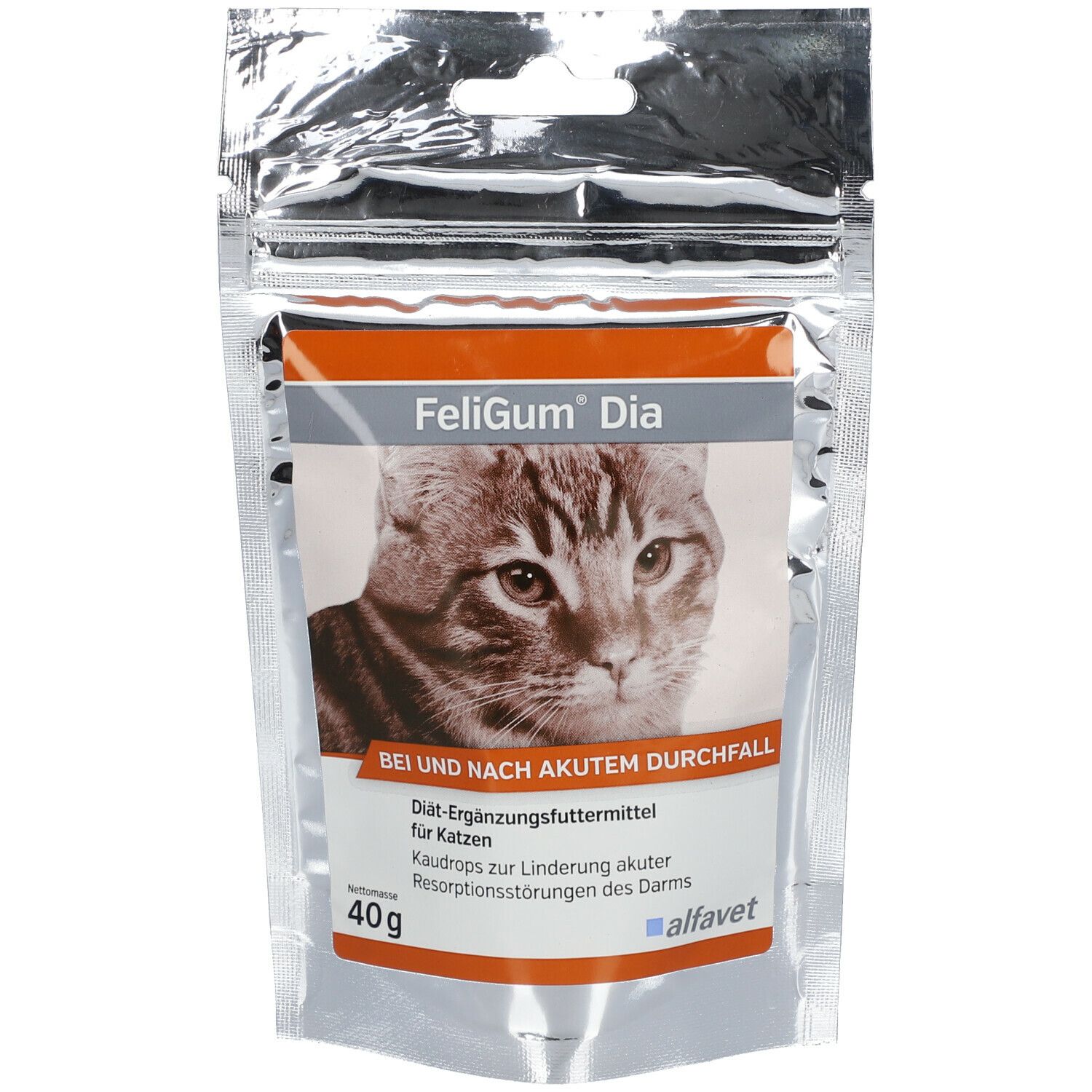 Picaturi pentru  ameliorarea tulburărilor acute de absorbție a intestinului la pisici, FELIGUM DIA, Alfavet, 40g
