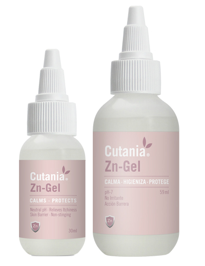 Formula dermatologica sub forma de gel, cu pH neutru, efect calmant si dezinfectant CUTANIA Zn-Gel, VetNova, 30ml
