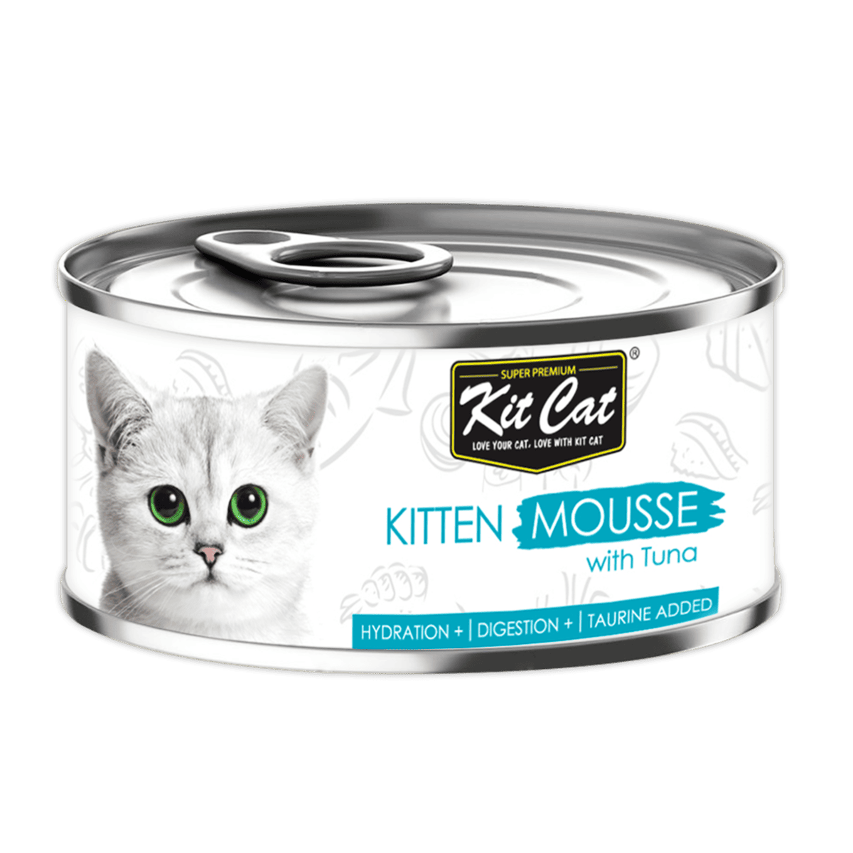 Hrana umeda pentru pui de pisica, Kit Cat Kitten, Mousse de ton,  80g