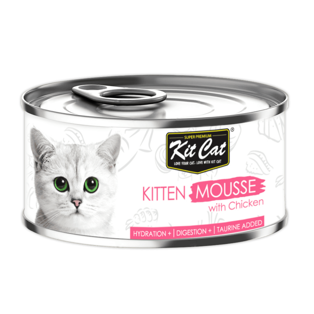 Hrana umeda pentru pui de pisica, Kit Cat Kitten, Mousse de Pui, 80g