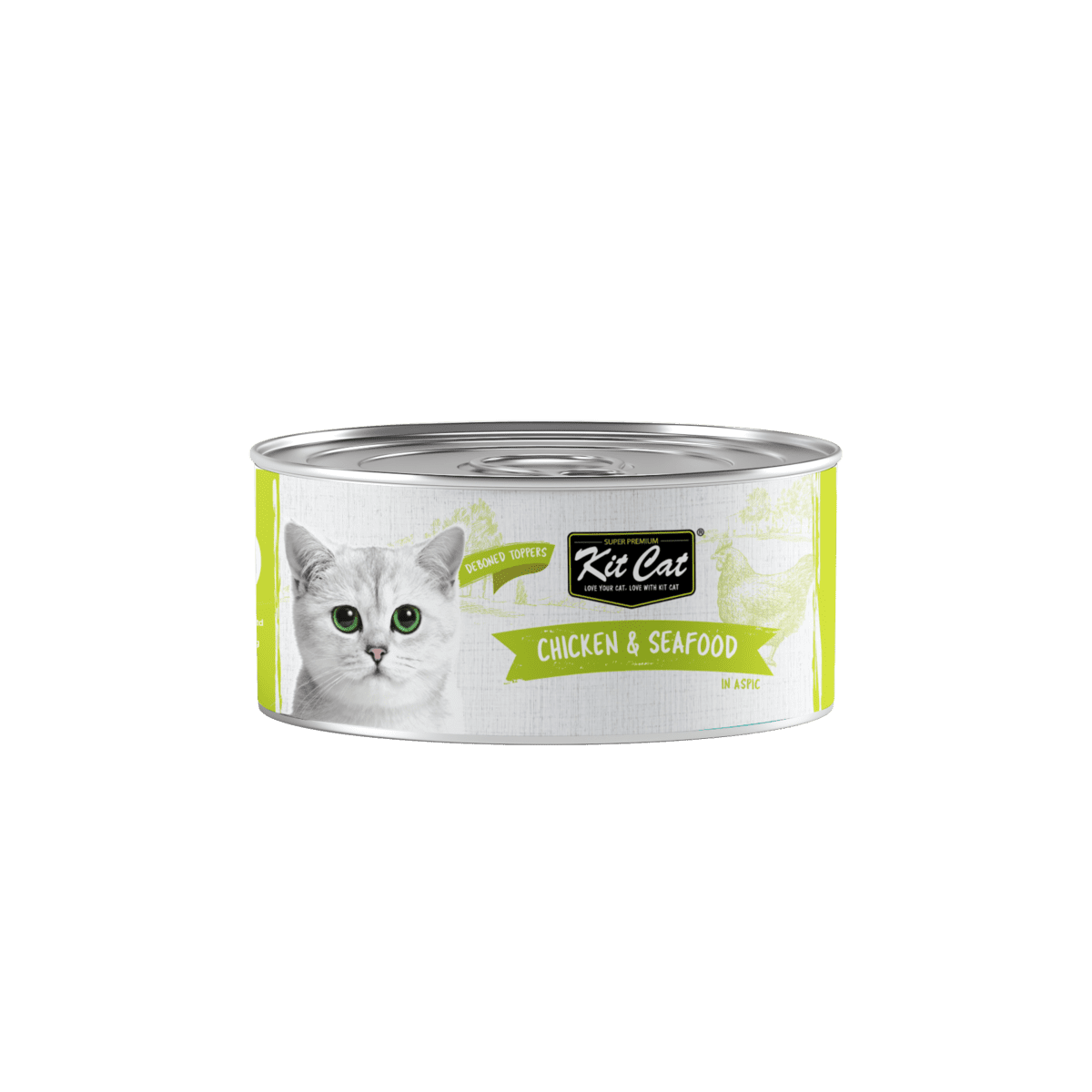 Hrana umeda pentru pisici Kit Cat Pui fără Oase & Toppinguri de Fructe de Mare, 80g