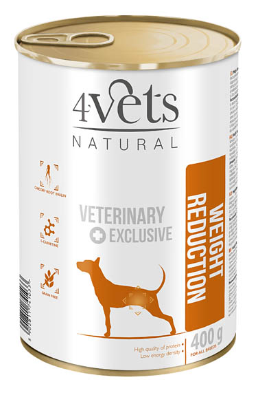 Dieta veterinara pentru caini, previne cresterea in greutate si obezitatea, 4VetS WEIGHT REDUCTION, 400g