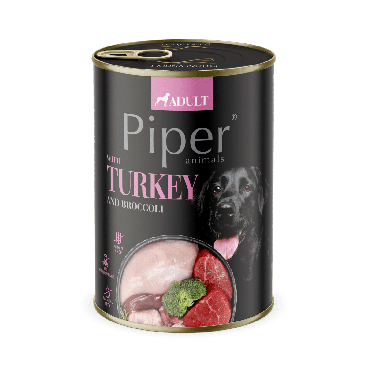 Hrana umeda pentru caini PIPER DOG, curcan si brocolli, 400g