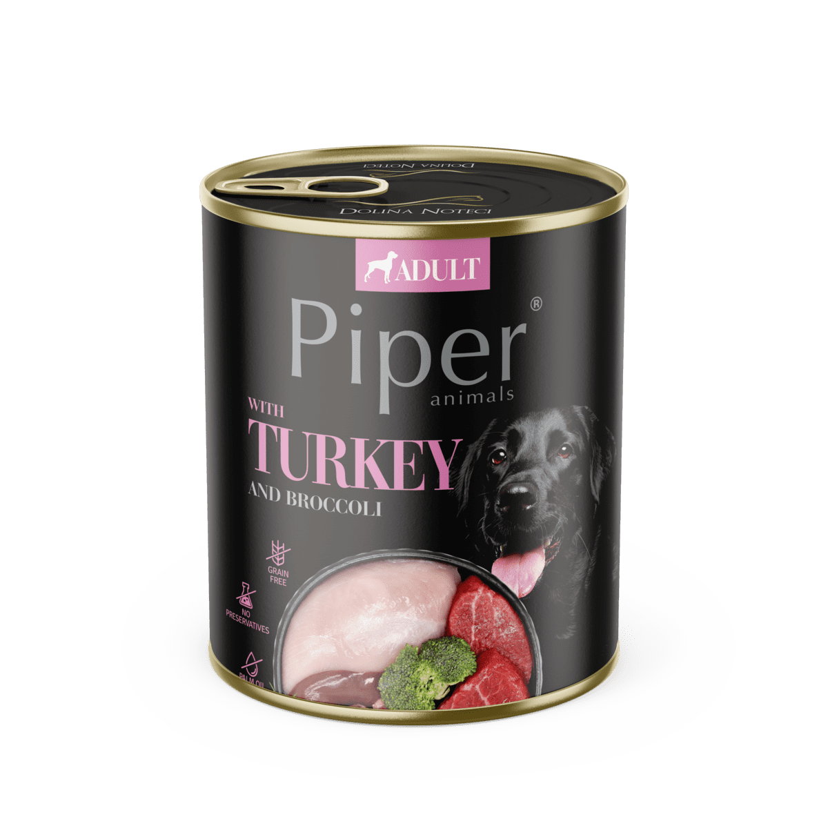 Hrana umeda pentru caini PIPER DOG, urcan si brocolli, 800g
