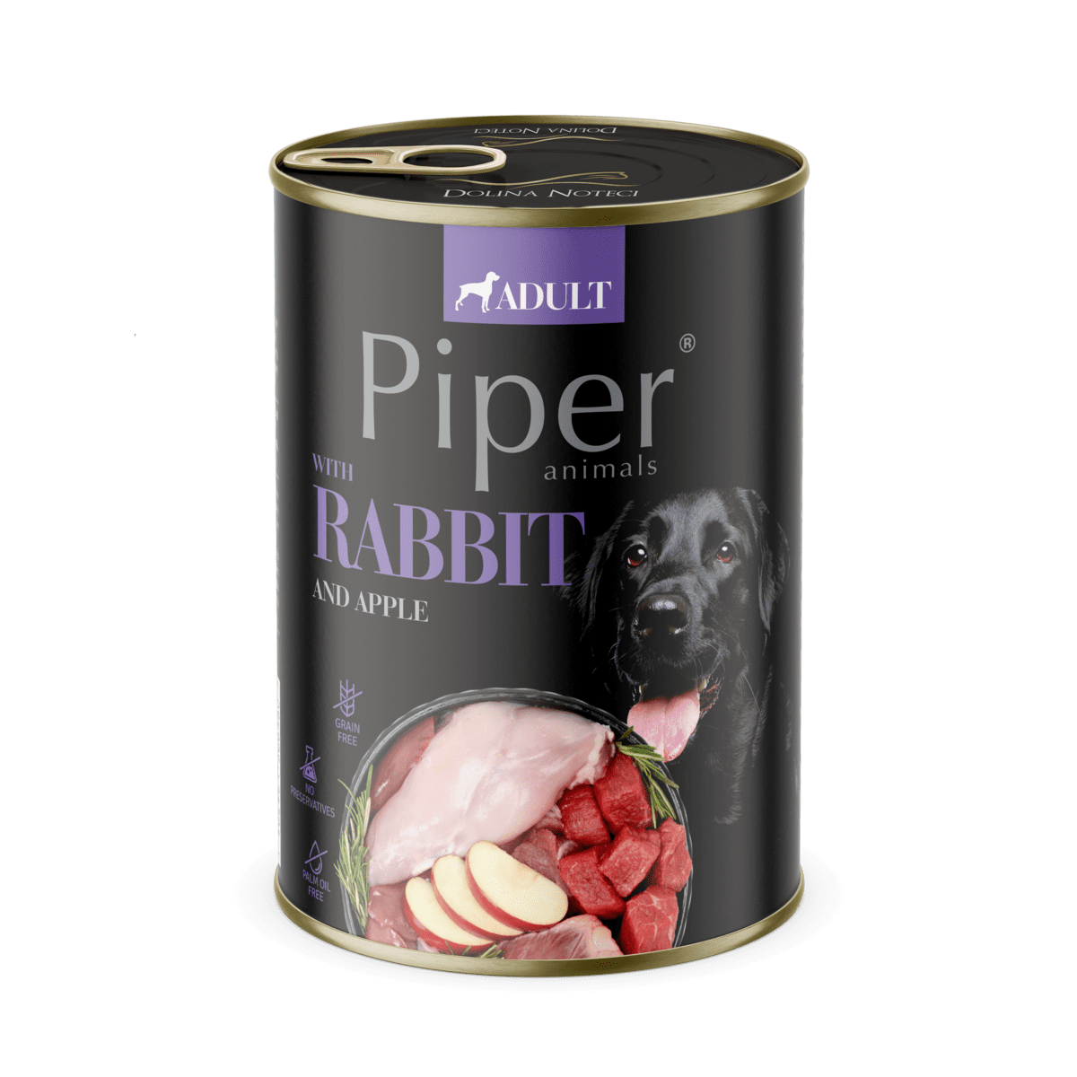 Hrana umeda pentru caini PIPER DOG, iepure si mar, 400g