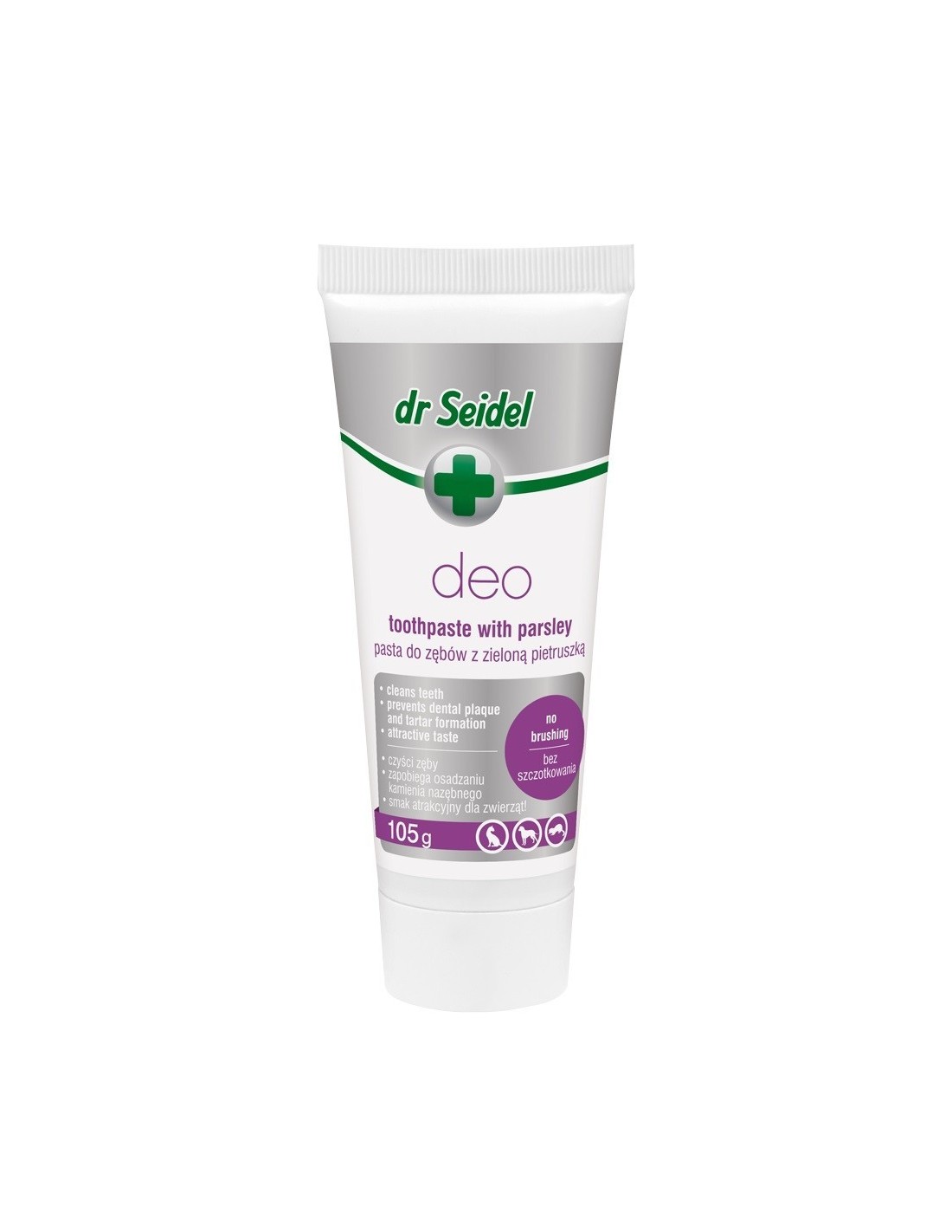 Pasta DEO cu pătrunjel, pentru sănătatea dinților și gingiilor, caini, pisici si dihori, DR. SEIDEL, 105 g