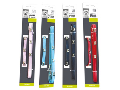 SET Zgarda si lesa pentru caini BLISS PUPPY M-PETS 1x100 cm/1x30 cm