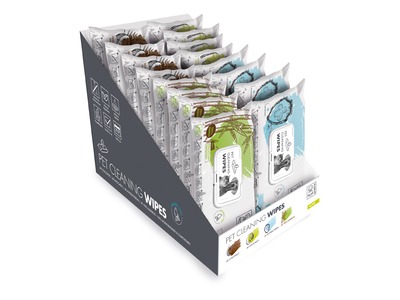DISPLAY cu MIX 16 x Servetele umede antibacteriene pentru animale de companie (15x 20cm)- 40 buc 60101701