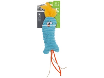 Jucarie din plus pentru pisici cu catnip, iarba pisicii, HERBY M-PETS, mrosu & albastru
