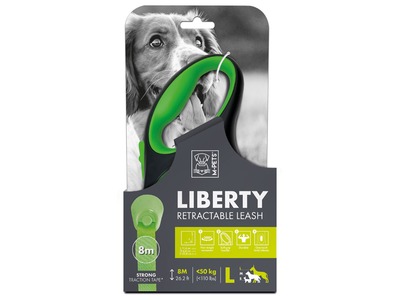 Lesa retractabila pentru caini, LIBERTY M-PETS, verde L, 20.8 x 11.6 x 4.4 cm
