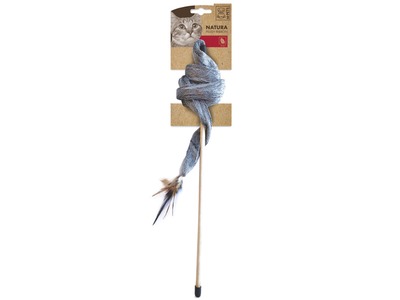 Bagheta pentru pisici, funda din plus, NATURA SEAGRASS M-PETS, 43 cm