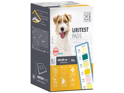 Covorase absorbante pentru caini, cu strips, URITEST M-PETS, 60 x 60, pachet 15 buc