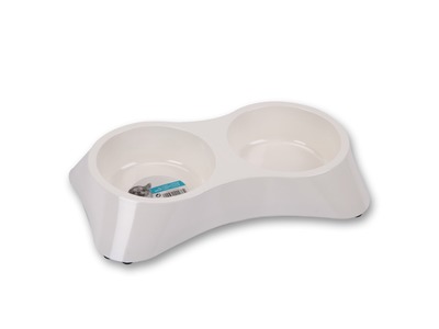 Castron dublu din melamina, pentru caini, M-PETS, 2 x 800 ml