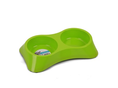 Castron dublu pentru caini, din melamina, M-PETs, 2x1700ml