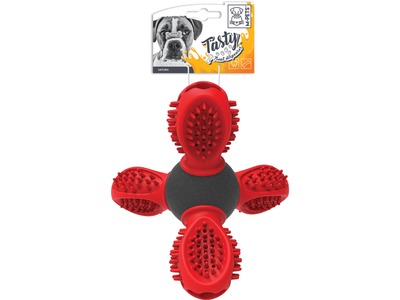Jucarie din cauciuc pentru caini, SATURN M-PETS, rosu, 14 x 13 x 12 cm