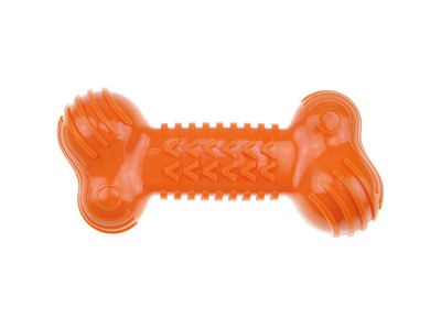 Os din cauciuc cu sfoara, FUNBONE M-PETS, orange, 18x8x5 cm