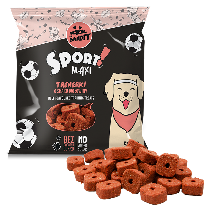 Recompense pentru caini Mr. Bandit SPORT MAXI, vita, 500g