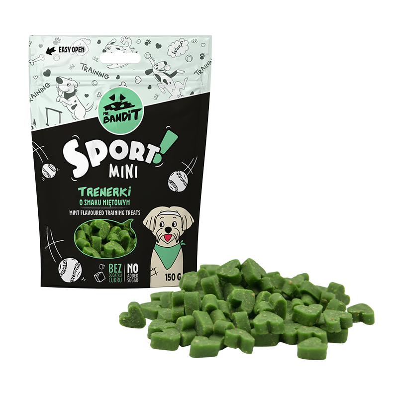 Recompense pentru caini Mr. Bandit SPORT MINI, menta, 150g
